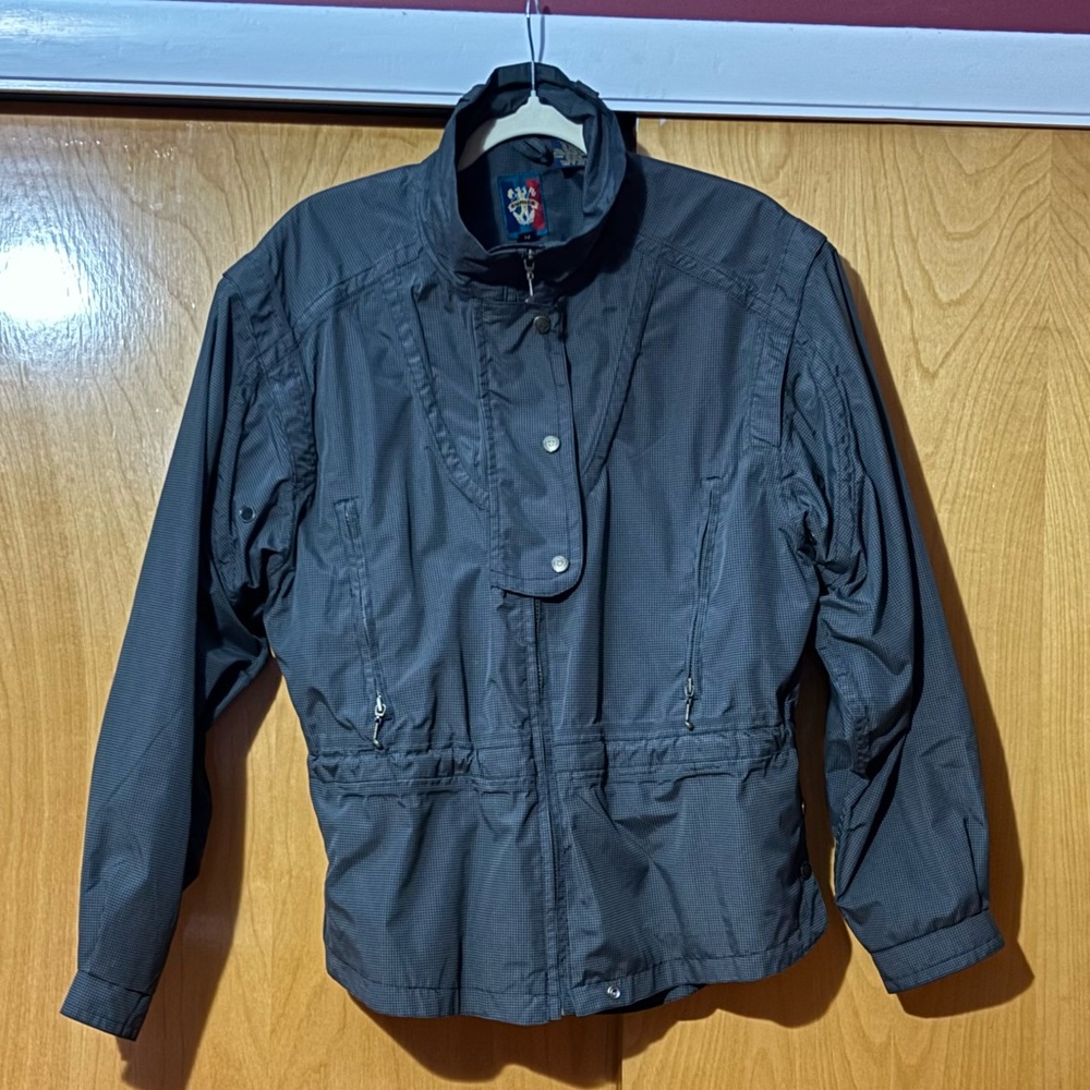 Sunice Vintage Houndstooth Dark Green and Gray Golf Windbreaker Jacket